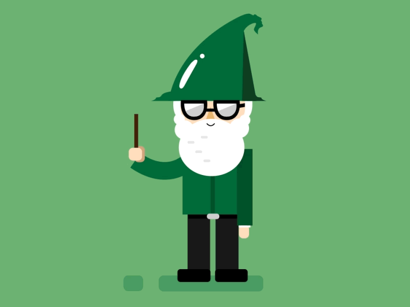 Digital Wizard after effects animation flat design gif looping wizard