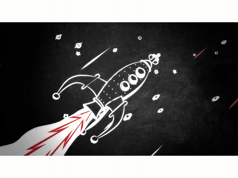 Rocket Sketch 2d 3d animation c4d cinema 4d illustration motion design rocket sketch sketch and toon space