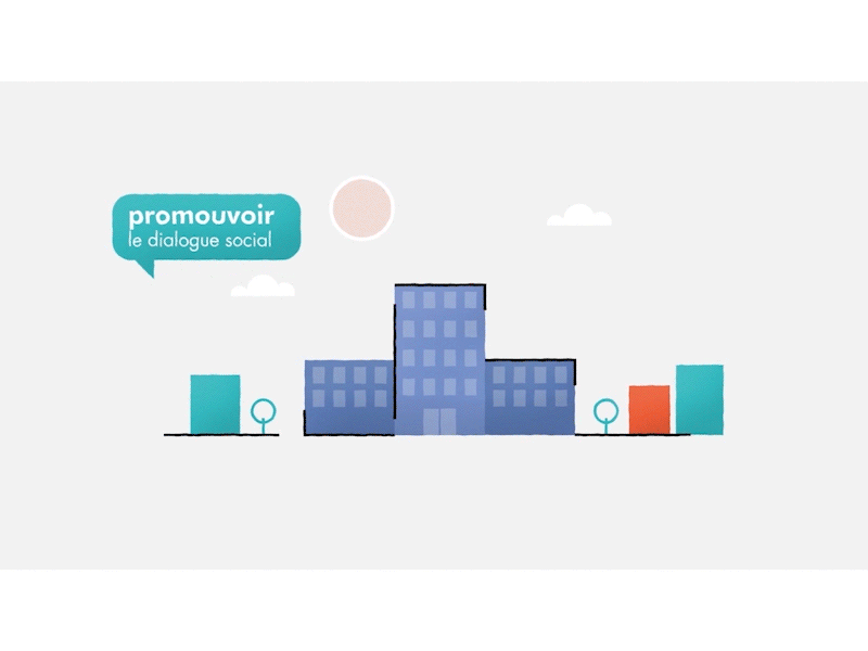 Format Dialogue - Intro 2d animation bubble building business city company firm flat design gif icon icons illustration intro logo loop motion design picto pictogram sunrise