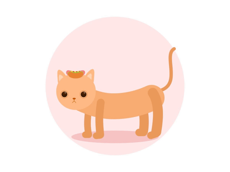 Hot Dog Cat design flat illustration vector