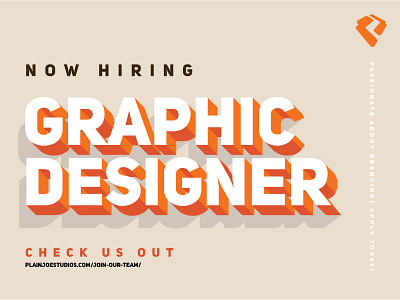 We Are Hiring graphicdesigner midlevel nowhiring plainjoe type typography