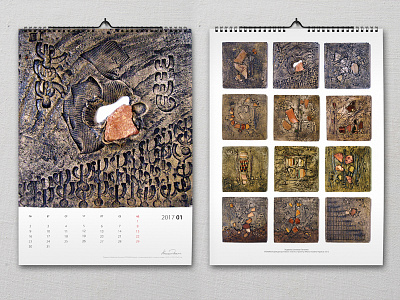 Art Callander art calendar calendar calendar design ceramic graphic design polygraphy