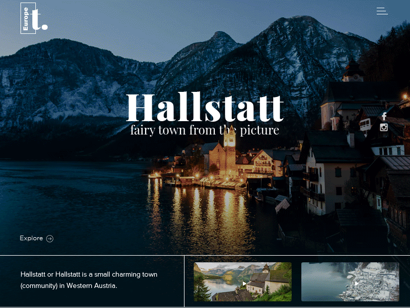 Travel to the town of Hallstatt animation design minimal ui ui ux ux web website