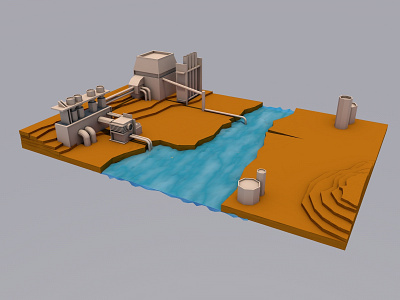 Low Poly Landscape 3d 3d art 3dsmax c4d low poly