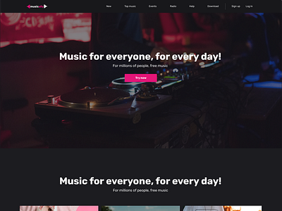 Music UI design ui ui ux ux web website