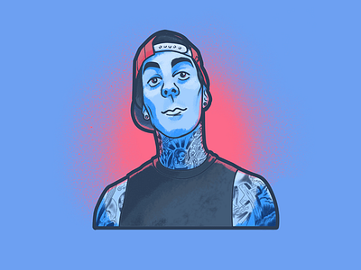 The King of the Drums - Travis barker celebrity illustration illustrator photosop punk rockstar spray tattoo