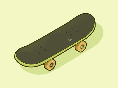 Isometric Summer vibe Skateboard bolts griptape icon illustration isometric skateboard summer warm wheels