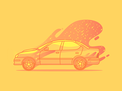 Dodge Neon | Illustration | Car car flat gradient illustration monoline warm