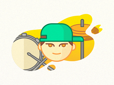 Little Drummer | Accidental experiment. character flat grain line noise texture vector