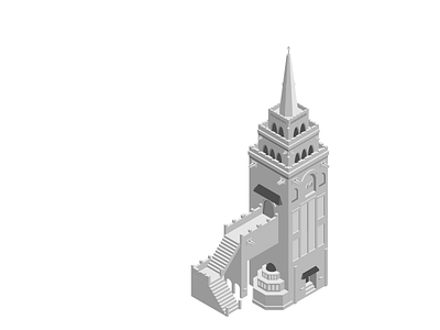 The Tower | WIP building fantasy grayscale isometric process projection structure tower wip