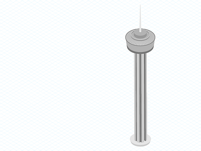 Tower of the Americas | Illustration building grayscale isometric process wip