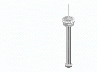 Tower of the Americas | Illustration | WIP building fantasy grayscale isometric process projection structure tower wip