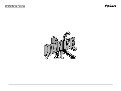 Dance | Patch black dance embroidery icon patch silver white