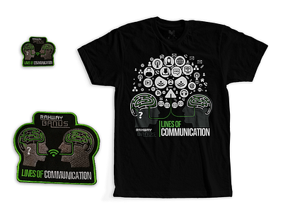 Lines of communication T-shirt and Patch band brain comunication lines patch social tshirt