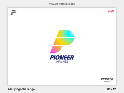 12/50 Pioneer Airlines Logo aircrafts airlines challenge daily gradient logo monogram spectrum wings