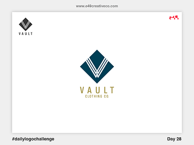 28/50 Vault Clothing Logo clean clothing company elegant logo stroke vault