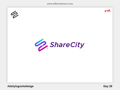 29/50 ShateCity Logo city gradient logo monogram share symbol