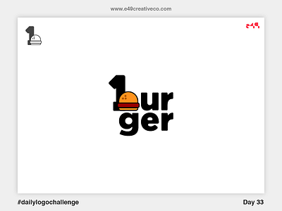 33/50 One Burger Logo b burger challenge daily food icon logo