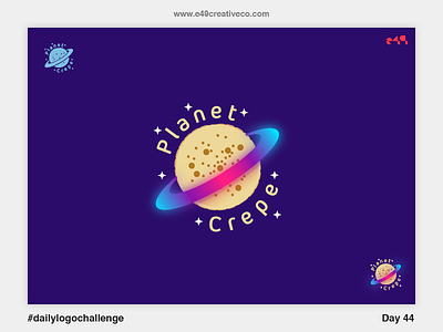 44/50 Planet Crepes Logo crepe gradient logo mark planet