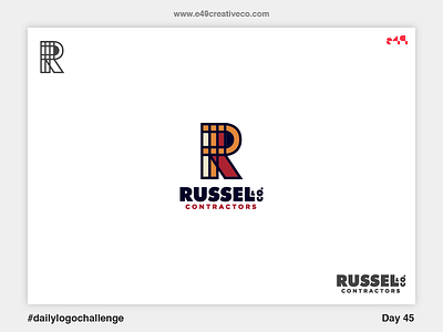 45/50 Russel Contractors Logo building logo r russel