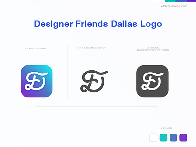 Designer Friends Dallas Logo brand gradient icon identity logo monogram monoline symbol
