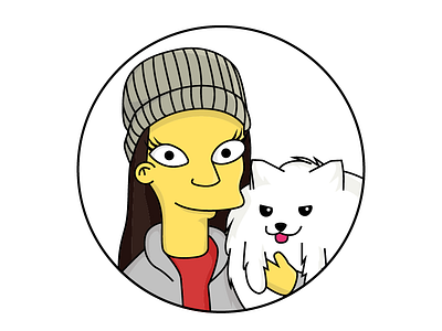 Paula Simpsonized avatar designer dog friend simpsons vector