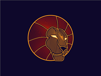 Lion animal line lion logo symbol work