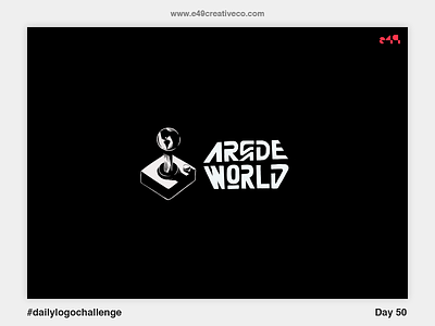 50/50 Arcade World Logo arcade brand logo mark retro world