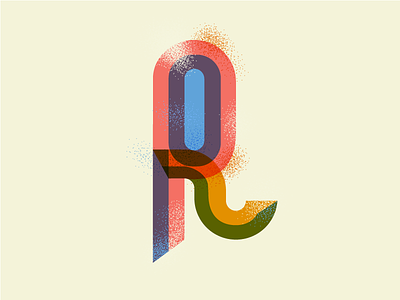 R Letterform 2 abstract experimentation form letter lettering multiply r texture
