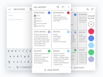 Note-taking app - A.scribe app design minimal notes productivity ui ux