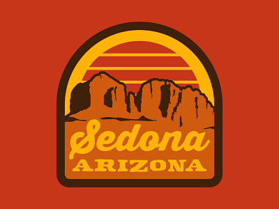 Sedona arizona badge desert illustration logo outdoor badge outdoors patch retro sedona vintage wilderness