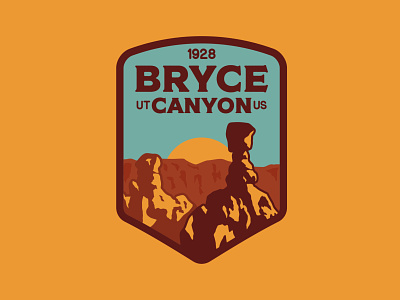 Bryce Canyon badge bryce canyon logo national park nature badge outdoor badge outdoors patch retro utah vintage wilderness