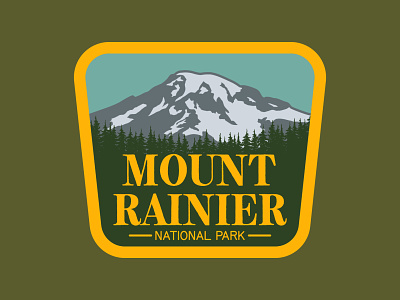 Rainier badge adventure badge illustration logo mount rainier mountain badge national park outdoors patch retro vintage washington wilderness