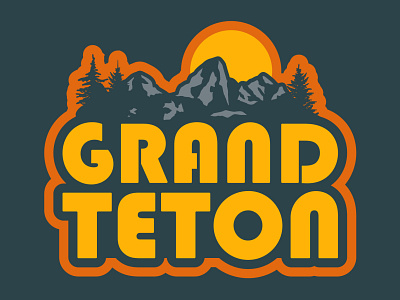 Grand Teton badge grand teton logo mountain badge national park outdoor badge outdoors patch retro wyoming