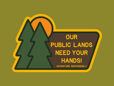 Your Hands badge conservation illustration logo national park outdoor badge outdoors patch pine trees retro vintage wilderness