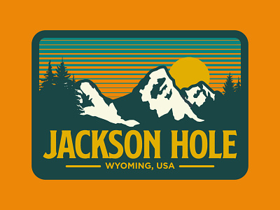 Jackson Hole 80s style adventure badge grand teton illustration jackson hole national park outdoor badge outdoors retro retro badge wyoming