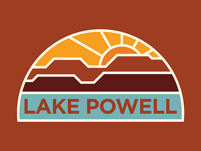 Lake Powell adventure badge illustration lake powell national park outdoor badge outdoors patch retro wilderness