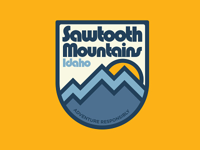 Sawtooth Mountains adventure badge idaho illustration mountains national park outdoor badge outdoors patch retro sawtooth vintage wilderness