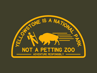 Not A Petting Zoo badge buffalo illustration logo national park outdoor badge outdoor logo outdoors patch retro retro logo vintage wilderness yellowstone