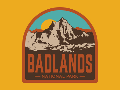 Badlands Badge badge badlands national park logo national park badge outdoor badge outdoor logo outdoors patch retro retro badge vintage wilderness