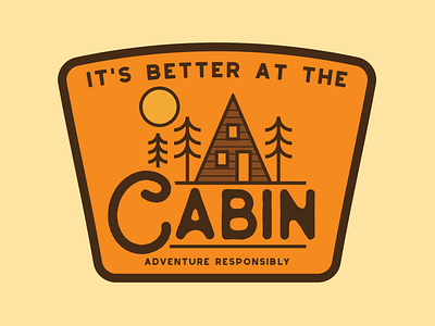At The Cabin badge cabin cabin badge line art outdoor badge outdoor logo outdoors patch retro retro badge vintage