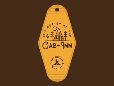 Better At The Cab-Inn a frame cabin badge cabin design hotel key chain logo outdoors patch retro retro hotel vintage wilderness