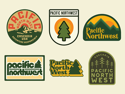 PNW Badges badge logo oregon outdoors pacific northwest patch pnw retro retro badge retro patch vintage washington wilderness