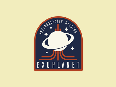 Exoplanet badge exoplanet patch retro retro space space badge vintage
