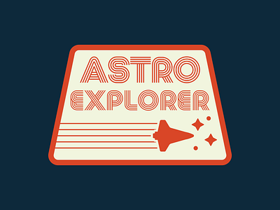 Astro Explorer astro badge exploration patch retro retro space space space badge vintage