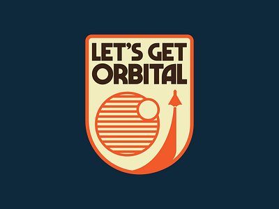 Orbital badge patch retro retro space space space badge vintage