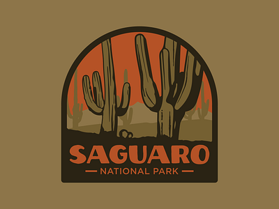 Saguaro National Park badge cactus logo outdoor badge outdoors patch retro retro national park saguaro national park vintage wilderness