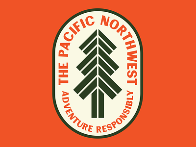 PNW badge logo outdoor badge outdoors pacific northwest patch pine tree logo pnw retro retro badge vintage wilderness