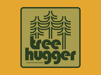 Tree Hugger badge design logo outdoor logo outdoors patch pine tree retro retro design retro logo tree logo vintage wilderness