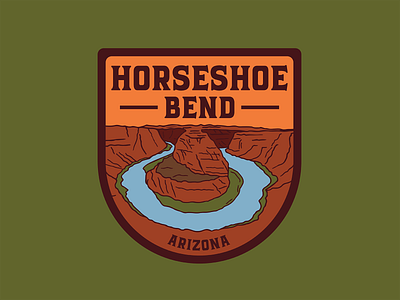 Horseshoe Bend arizona badge glen canyon grand canyon horseshoe bend logo outdoor badge outdoors patch retro vintage wilderness